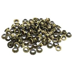 RuiLing 100pcs 4mm Bronze Metal Eyelets Round Inner Hole Grommets DIY Rivet Leathercraft Accessories Air-Hole for Shoes Belt Bag Tag Clothes Scrapbook