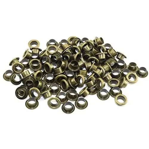 RuiLing 100pcs 4mm Bronze Metal Eyelets Round Inner Hole Grommets DIY Rivet Leathercraft Accessories Air-Hole for Shoes Belt Bag Tag Clothes Scrapbook RuiLing 100pcs 4mm Bronze Metal Eyelets Round Inner Hole Grommets DIY Rivet Leathercraft Accessories Air-Hole for Shoes Belt Bag Tag Clothes Scrapbook