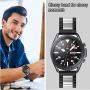 HATALKIN Compatible with Samsung Galaxy Watch 3 Band Bands 45mm Accessories Stainless Steel Metal Replacement Strap for Galaxy Smart Watch3 45mm/Galaxy Watch 46mm/Gear S3 Frontier Men Women (Black/Silver)