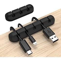 INCHOR Cord Organizer, Cable Clips Cord Holder, Cable Management USB Cable Power Wire Cord Clips, 2 Packs Cable Organizers for Car Home and Office (5, 3 Slots)