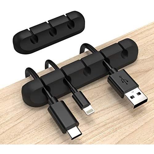 INCHOR Cord Organizer, Cable Clips Cord Holder, Cable Management USB Cable Power Wire Cord Clips, 2 Packs Cable Organizers for Car Home and Office (5, 3 Slots)