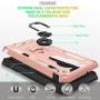 Moto G7 Case, Moto G7 Plus Case with HD Screen Protector, Gritup 360 Degree Rotating Metal Ring Holder Kickstand Armor Anti-Scratch Bracket Cover Phone Case for Motorola Moto G7 Rose Gold