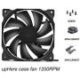 uphere 3-Pack Long Life Computer Case Fan 120mm Cooling Case Fan for Computer Cases Cooling,12BK3-3
