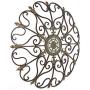 Vintage Style Round Copper Metal Wall Decor w/ Fleur de Lis Accents, Copper and Gold Metal Wall Art, Fleur de Lis and Quatrefoil 3D Wall Art, 29”