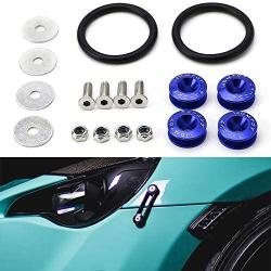 iJDMTOY Universal Fit Blue Finish JDM Quick Release Fastener Kit Compatible With Car Bumper Trunk Fender Hatch Lid