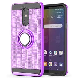 YmhxcY Compatible for LG Stylo 5 / LG Stylo 5 Plus/LG Stylo 5V / LG Stylo 5X Case,360 Degree Rotating Ring & Bracket Dual Layer Shock Bumper Cover for LG Stylo 5-ZH Purple