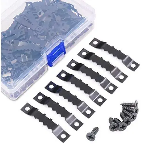 120 Pcs Sawtooth Picture Frame Hanging Hangers Double Hole with Screws, for Home Decoration Creative Picture Frame Hanging (Black) 120 Pcs Sawtooth Picture Frame Hanging Hangers Double Hole with Screws, for Home Decoration Creative Picture Frame Hanging (Black)