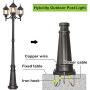 Outdoor Post Light with LED Bulbs, 3-Head Surface-Mount Post Combination, Wet Location Outdoor Street Light, LED Landscape Lamp Post Lighting for Backyard, Patio, Garden, Walkway, ETL Listed