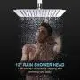 EMBATHER Shower System with Waterfall Tub Spout- Ceiling Shower Tub Faucet Set with 12 Inches Rain Showerhead and Handheld, Polished Chrome (Valve Included)