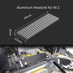 GLOTRENDS M.2 Heatsink for 2280 M.2 SSD with Silicone Thermal Pad (2 pcs)