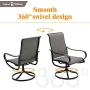 Sophia & William Patio Dining Chairs Metal Swivel Chairs Textilene Set of 2 Outdoor Furniture for Lawn Garden Backyard Weather Resistant-Black Frame