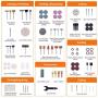 TACKLIFE Rotary Tool Accessories Kit 361 Pieces 1/8-inch Diameter Shanks Universal Fitment for Easy Cutting, Grinding, Sanding, Sharpening, Carving, Engraving and Polishing-ARTO2C