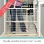 Toddleroo by North States 50'' Wide Extra Wide Wire Mesh Baby Gate: Installs in Extra Wide Opening in Second Without damaging Wall. Pressure Mount. Fits 29.5''-50'' Wide (32'' Tall, Sustainable Hardwood)