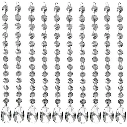 10Pcs Chandelier Crystals Clear Teardrop Crystal Chandelier Pendants Parts Beads Hanging Crystal Beads Chain Garland for Chandeliers Tree Garlands Christmas Wedding Party Celebration Decoration 10Pcs Chandelier Crystals Clear Teardrop Crystal Chandelier Pendants Parts Beads Hanging Crystal Beads Chain Garland for Chandeliers Tree Garlands Christmas Wedding Party Celebration Decoration