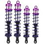 Alomejor 1/8 RC Car Metal Oil Pressure Adjustable 2pcs Front Shock Damper + 2pcs Rear Shock Damper(Purple)