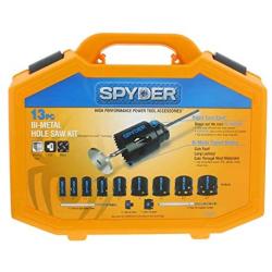 Spyder 600887 13 Piece Bi Metal Steel Hole Cutter Saw Kit with Blades and Arbors