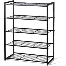 Titan Mall Shoes Rack for Closets Free Standing Shoe Rack 5 Tier Shoe Rack Metal Shoe Rack Shoe Organizer 25 Inch Wide Shoe Tower Shelf Storage