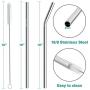 Reusable Smoothie Straws and Milkshake Straws with Silicone Tips , 9mm/0.35'' Stainless Steel Wide Straws, Hiware 6 Pack 10'' Metal Straws for Smoothies, Milkshakes, Jumbo Drinks with 2 Cleaning Brushes