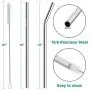 Reusable Smoothie Straws and Milkshake Straws with Silicone Tips , 9mm/0.35'' Stainless Steel Wide Straws, Hiware 6 Pack 10'' Metal Straws for Smoothies, Milkshakes, Jumbo Drinks with 2 Cleaning Brushes