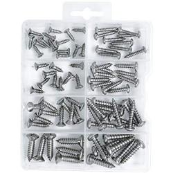 T.K.Excellent Sheet Metal Screw Oval and Pan Head 304 Stainless Steel #6 to #12 Assortment Kit,79 Pcs