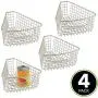 mDesign Farmhouse Metal Kitchen Cabinet Lazy Susan Storage Organizer Basket with Front Handle - Small Pie-Shaped 1/8 Wedge, 4.2'' Deep Container - 4 Pack - Satin mDesign Farmhouse Metal Kitchen Cabinet Lazy Susan Storage Organizer Basket with Front Handle - Small Pie-Shaped 1/8 Wedge, 4.2'' Deep Container - 4 Pack - Satin