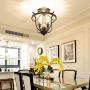 UOFUS Rustic  Semi Flush Mount Ceiling Light Fixtures，4-Light Black Metal Chandelier ，Farmhouse Lighting for Kitchen Foyer Bar Entryway Bedroom Living Room Island Laundry Room (Black)