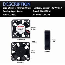 Wathai 30mm x 10mm 12V Small DC Brushless Cooling Fan