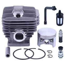 Adefol 52mm MS460 Cylinder Piston Kit for STIHL 046 MS460 Chainsaw Replacement Parts with Decompression Valve Fuel Oil Line Filter for 1128 120 1217