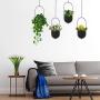 Sinolodo 2 pcs Modern Metal Hanging Planter, Black Wall and Ceiling Planters with 19.7 Chain, Large Hanging Baskets for Plants Outdoor