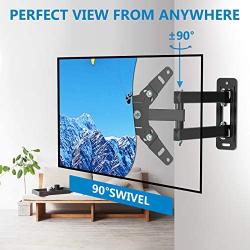 Full Motion TV Wall Mount Bracket for 13-45 Inch TV JUSTSTONE Wall TV Mount Swivel Durable Arms Anti- Glaring Min VESA 75x75mm(3''x3''), Max VESA 200x200mm(8''x8'') up to 55LBS