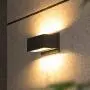 LUTEC Gemini LED Sconces Wall Lighting 21.5W Warm White 3000K 1500Lumen Up and Down Outdoor Wall Light with Tempered Glass for Porch, Garage, Garden, Entryway
