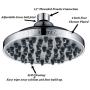 6” Fixed Shower head -High Pressure Showerhead Chrome - Powerful Shower Spray against Low water flow - Anti-clog Anti-leak - DISASSEMBLY CAPACITY - Adjustable Metal Swivel Ball Joint with Filter