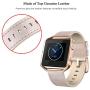 SWEES Leather Bands Compatible with Fitbit Blaze Smart Watch, Genuine Leather Replacement Band with Metal Frame Small & Large for Women Men, Champagne Gold, Rose Gold, Black, Brown, White, Grey, Beige