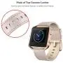 SWEES Leather Bands Compatible with Fitbit Blaze Smart Watch, Genuine Leather Replacement Band with Metal Frame Small & Large for Women Men, Champagne Gold, Rose Gold, Black, Brown, White, Grey, Beige