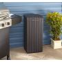 Keter 232126 Large Trash Can with Lid for Patio and Outdoor Kitchen, Brown