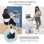 Tangkula Mobile Standing Desk, Height Adjustable Stand Up Desk Computer Workstation, Movable Computer Cart with 4 Rolling Wheels & Footrest, Suitable for Sitting or Standing (Oak) Tangkula Mobile Standing Desk, Height Adjustable Stand Up Desk Computer Workstation, Movable Computer Cart with 4 Rolling Wheels & Footrest, Suitable for Sitting or Standing (Oak)