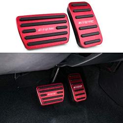 Thenice for 10th Gen Civic Anti-Slip Foot Pedals Aluminum Brake and Accelerator Pedal No Drilling Covers for Honda Civic 2020 2019 2018 2017 -Red