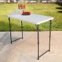 Lifetime Height Adjustable Craft Camping and Utility Folding Table, 4 ft, 4/48 x 24, White Granite