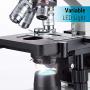 OMAX 40X-2000X LED Binocular Compound Lab Microscope w/ Double Layer Mechanical Stage + Blank Slides, Cover Slips, & Lens Cleaning Paper, M82ES-SC100-LP100
