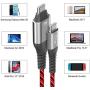 USB C to USB C 6FT Cable, iCrius 60W 3A Light Up Led Fast Charger Cord Compatible with Samsung Galaxy S20+ Ultra/Note 10+, MacBook Air/Pro 13, iPad Pro 2020, Google Pixel 2/3/4 XL, and More (red)