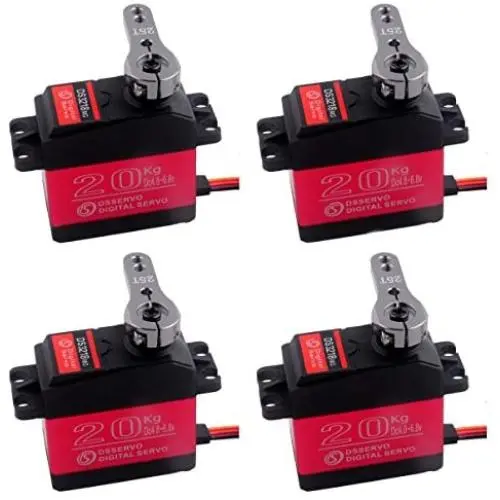 DS3218 High Torque Metal Gear Digital Servo Water Resistant RC Servo 20kg 270 Degree Rotation RC Toys DIY Model for Baja Cars (Pack of 4 Sets)