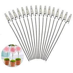 ManYee 50 Pcs Wire Card Holder Metal Wire Alligator Clamp Clips Long-Tailed Memo Alligator Iron Clip Clasp Table Picture Number Holder for Wedding Party Clay&Cake Decor