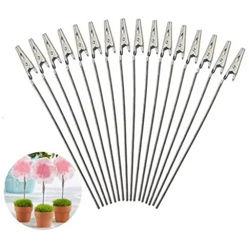 ManYee 50 Pcs Wire Card Holder Metal Wire Alligator Clamp Clips Long-Tailed Memo Alligator Iron Clip Clasp Table Picture Number Holder for Wedding Party Clay&Cake Decor ManYee 50 Pcs Wire Card Holder Metal Wire Alligator Clamp Clips Long-Tailed Memo Alligator Iron Clip Clasp Table Picture Number Holder for Wedding Party Clay&Cake Decor