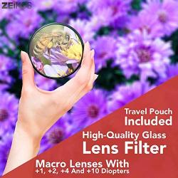 Zeikos 52mm 4 piece high definition Close-Up filter (+1, +2, +4 and +10 Diopters), Metal Rim, Magnification Kit, with Deluxe Case and Miracle Fiber Cloth Set