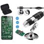 Jiusion Original 40-1000X USB Microscope with Portable Carrying Case, Digital Magnification Endoscope Camera 8 LEDs Metal Base for Micro USB USB-C Android, Windows Mac Linux Chrome
