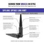 Wheel Accessories Parts 23 Pc Spike Solid Metal Lug Nuts 1/2 Thread 4.40'' Tall Closed End Bulge Acorn Spike Lug Nut with 1 Long Socket Key (Black)