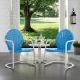 Crosley Furniture Griffith 3-Piece Metal Outdoor Conversation Set with Table and 2 Chairs - Sky Blue