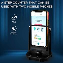 Orzero Steps Counter Accessories Compatible for Pokemon Go Cellphone Pedometer, (USB Cable) (Easy Installation) (Mute Version) (Support 2 Phones) Quick Steps Earning Device- Black