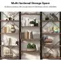 Tribesigns Triple Wide 5-Shelf Bookcase, Etagere Large Open Bookshelf Vintage Industrial Style Shelves Wood and Metal bookcases Furniture for Home & Office (Retro Brown)