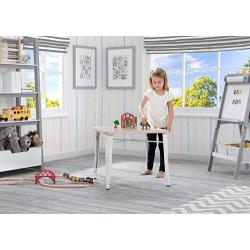 Delta Children Bistro Kids Play Table - Ideal for Arts & Crafts, Snack Time, Homeschooling, Homework & More, White with Driftwood